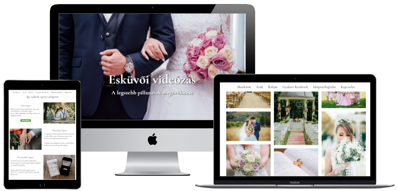 Esküvői weboldal készítés esküvői honlap építés, weboldal készítés
